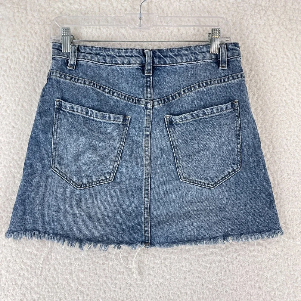 We the Free People Blue Denim A-Line Jean Skirt‎ Womens 100% Cotton Size 26